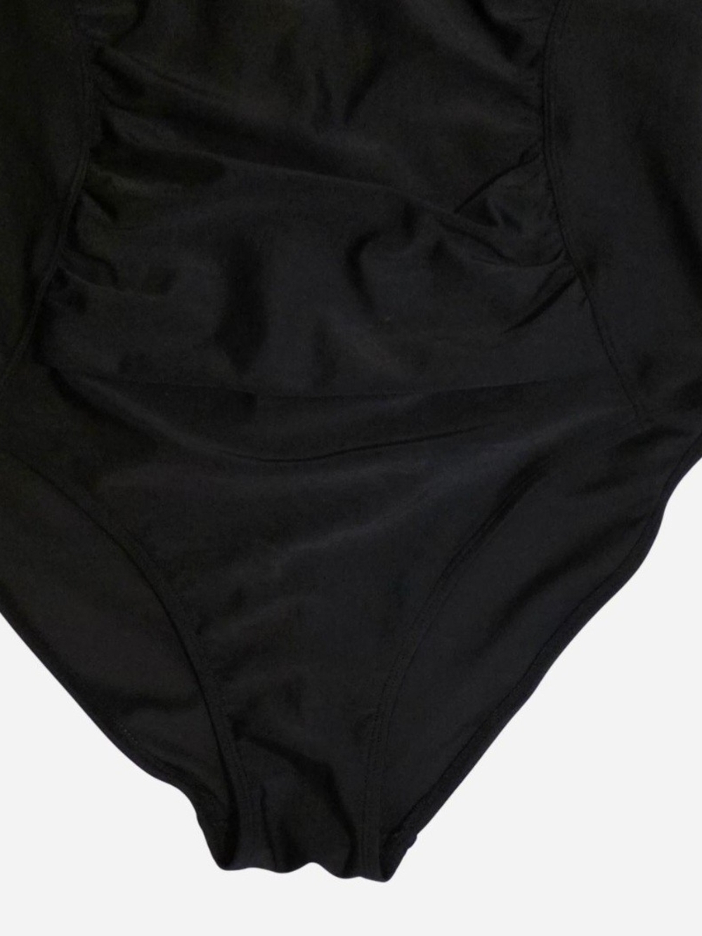 Jaclyn Smith Black Slimming Spandex Swimsuit Size 12 Retro Classic - Picture 6 of 9